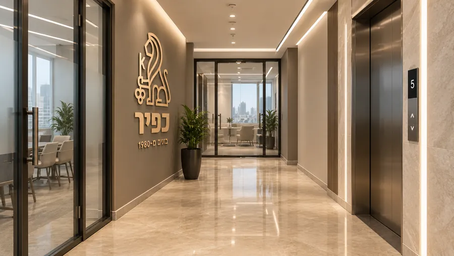 מבואת הקומות החדשות: מבואה מוארת ומוקפדת בקומות 5-6, שמשדרת יוקרה ומקצועיות מהרגע הראשון.